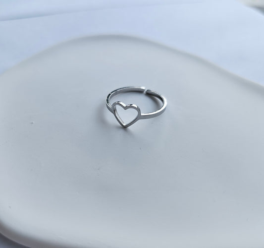 ANILLO CORAZON SIMPLE (PLATA)